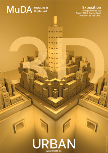 Affiche de l'exposition fictive Urban 3D du Musée d'art digital de Zurich.