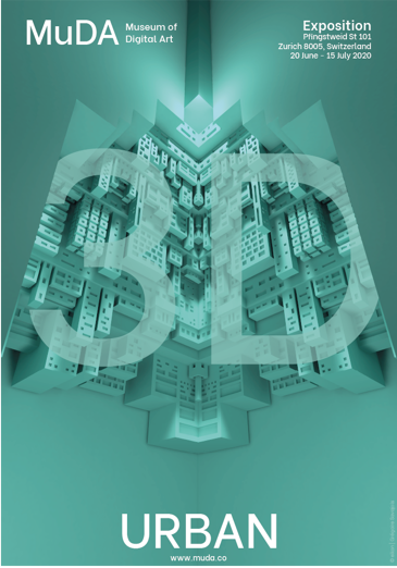 Affiche de l'exposition fictive Urban 3D du Musée d'art digital de Zurich.