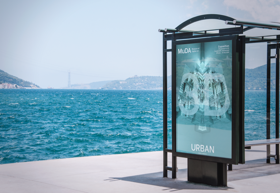 Mock-up d'une affiche Urban 3D.